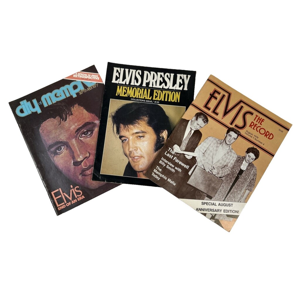 Vintage Elvis Presley Memorial Magazine Lot of 3 City of Memphis 1977 1979